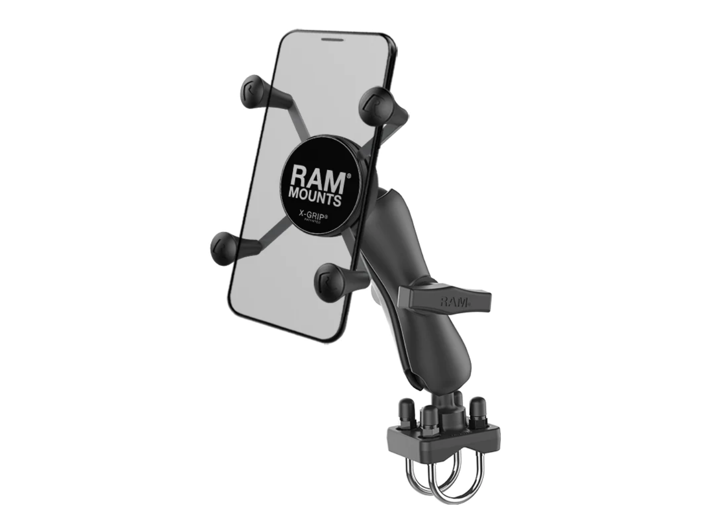RAM-101U-235-UN7 X-Grip Lenkerhalterung für Smartphones mit Doppelbügelschelle (kurz) 1
