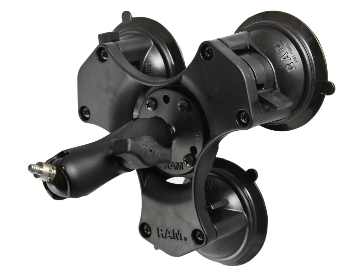 RAP-B-365-224-237U Dreifache Saugnapfbasis mit 1/4"-20 Action-Kamera Adapter 1