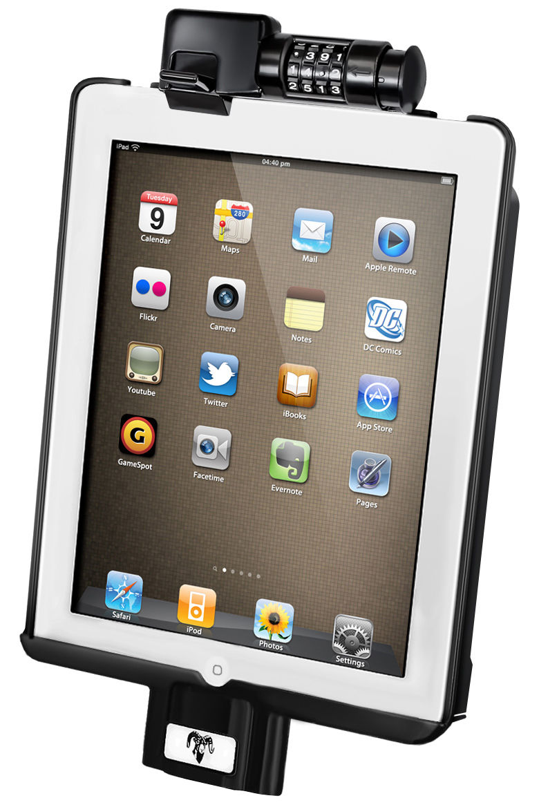 RAM-HOL-AP8D2LU Apple iPad 2: Dock-N-Lock abschließbare Dockingstation mit Zahlenschloss 1